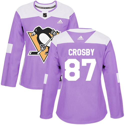 Adidas Penguins #87 Sidney Crosby Purple Authentic Fights Cancer Women's Stitched NHL Jersey